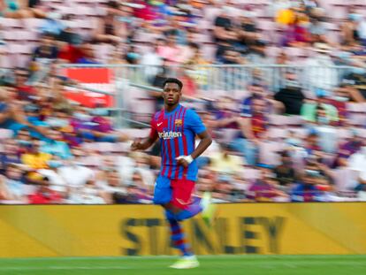 Ansu Fati durante el partido contra el Levante.