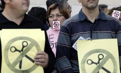 Protesta de funcionarios de justicia el pasado día 23.