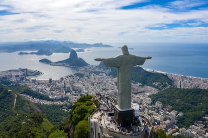 Vista area del Cristo del Corcovado, en Ro de Janeiro.