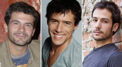 Los tres protagonistas de la versión española de <i>Pasión de Gavilanes</i>. De izquierda a derecha, Rodolfo Sancho, Roger Berruezo y Alejandro Albarracín.