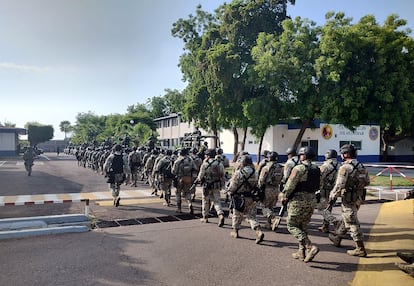 200 elementos del Ejército llegan a Culiacán (Estado de sinaloa) para reforzar la seguridad de la zona, el 28 de julio.