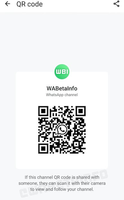 Imagen de un código para compartir canales en WhatsApp