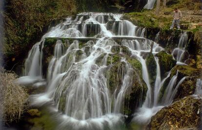 La comarca de Las Merindades, al norte de la provincia de Burgos, pinta un paisaje de valles verdes humedecidos por el río Ebro y sus afluentes, cuyo discurrir horizontal se rompe en cascadas como la de Orbaneja del Castillo, de 20 metros de altura (en la foto), o la del Salto del Peñón, en Pedrosa de Tobalina.