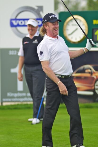 El golfista malagueño Miguel Ángel Jiménez, durante el torneo de golf de Barhéin.