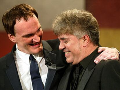 Quentin Tarantino y Pedro Almodóvar, durante la gala de apertura del festival.