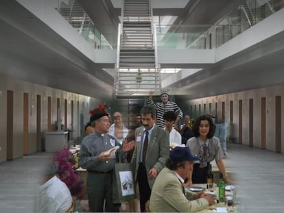 Una reconstrucción de la película 'Todos a la cárcel' (1994) y la actual vista de la prisión Modelo, localizada en Valencia.