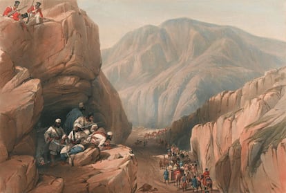 Un paso de montaña afgano en 1830.