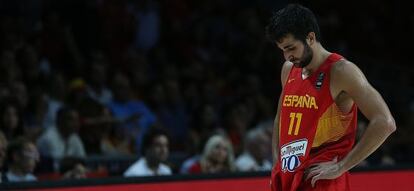 Ricky Rubio, en un partido del último Mundial.