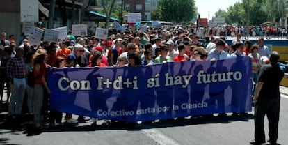 Manifestación a favor del I+D+i en 2013.
