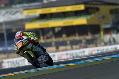 Terol pisa a fondo en una de las rectas de Le Mans.