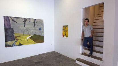 Miki Leal, ayer en la Galer&iacute;a Rafael Ortiz.