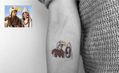 Curiosamente, él no tiene ningún tatuaje cinéfilo. "Tengo muchos, pero la mayoría animales: un perro, peces, pájaros y un koala. También tengo tres tatuajes de chicas y un pequeño dinosaurio T-rex", enumera.