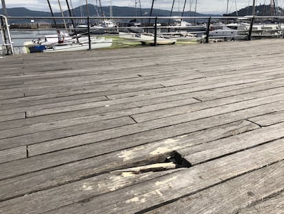 Estado del paseo marítimo de Vigo, días antes del hundimiento.