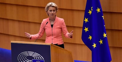 Ursula von der Leyen, en su primer discurso dentro del debate sobre el estado de la Unión Europea.  