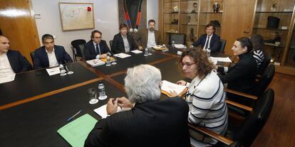 Reunió dels clubs ACB amb el sindicat de jugadors a la seu del CSD aquest dimarts.