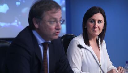 Moraguez y Català ayer durante su comparecencia pública tras el Consell.