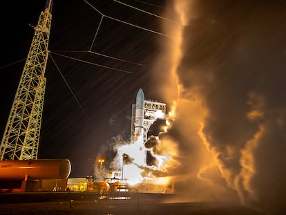 El despegue de la nave espacial 'Peregrino', en Merritt Island (EE UU), el 8 de enero de 2024.