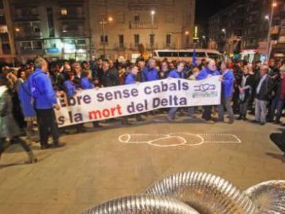 Manifestació divendres passat a Tortosa contra el Pla Hidrològic.