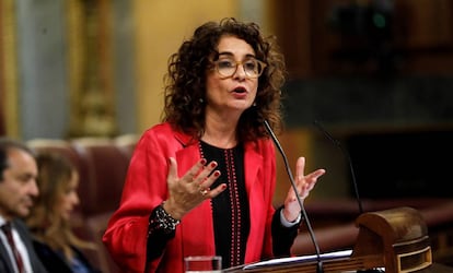 María Jesús Montero en el debate de los presupuestos el pasado febrero