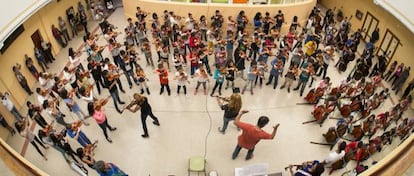 Un ensayo de Barrios Orquestados.