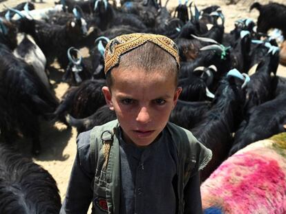 Un niño afgano durante la celebración musulmana Eid al-Adha, en Kabul.