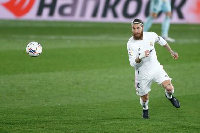 Sergio Ramos, en el partido contra el Granada en el Di Stéfano.