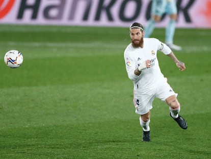 Sergio Ramos, en el partido contra el Granada en el Di Stéfano.