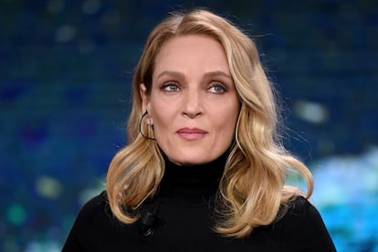 Uma Thurman numa entrevista em Milão (Itália), em janeiro de 2020.