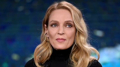 Uma Thurman numa entrevista em Milão (Itália), em janeiro de 2020.