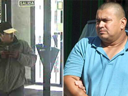 De izquierda a derecha, una de las caretas que utilizaba la banda de atracadores; Giovanni, durante uno de los robos; el delincuente, detenido.