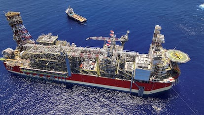 Una planta marítima de producción de gas natural, en aguas de Israel.