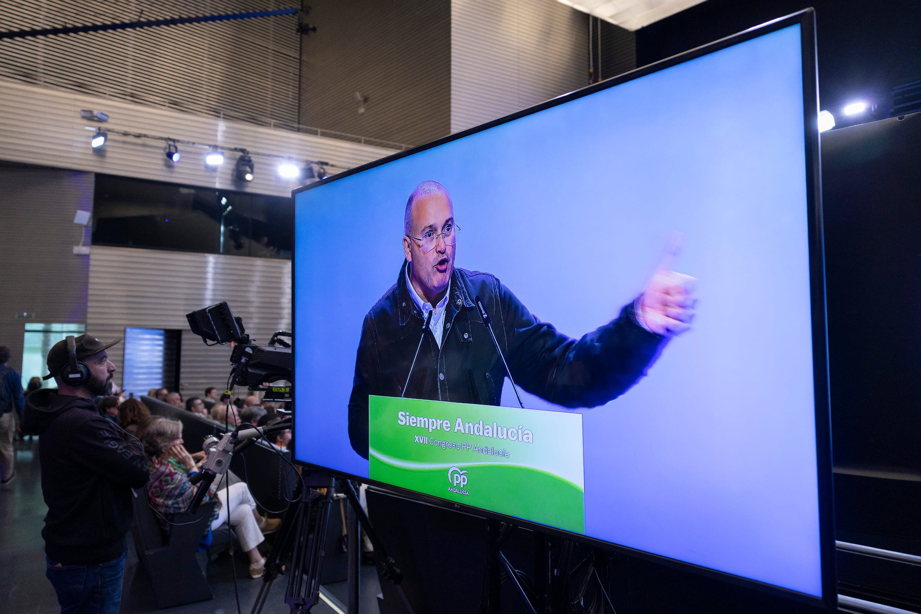 Miguel Tellado, durante su intervención en la segunda jornada del  XVII congreso del PP de Andalucía.