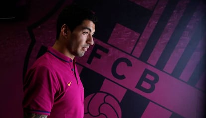 Luis Suárez, en la ciudad deportiva del Barcelona.