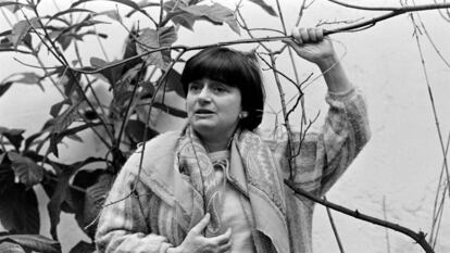 Agnès Varda, en enero de 1986 en la presentación en París de 'Sin techo ni ley'.