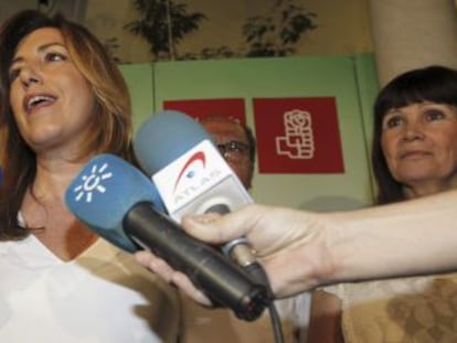Susana Díaz tras conocerse la victoria de Pedro Sánchez.