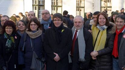 Carles Puigdemont, el pasado sábado, tras presentar su candidatura.