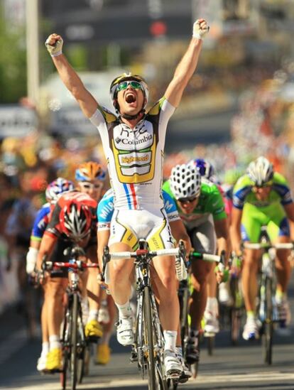 Mark Cavendish, a su llegada a la meta.