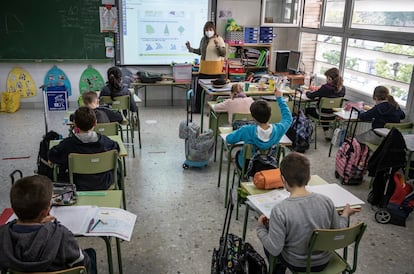 Estudiantes de Primaria del colegio público Mare Nostrum de Valencia.