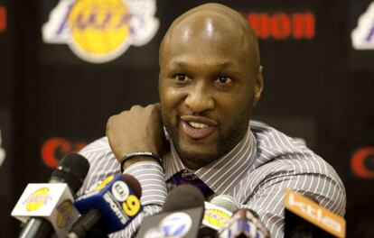 Lamar Odom, en una rueda de prensa en 2009.