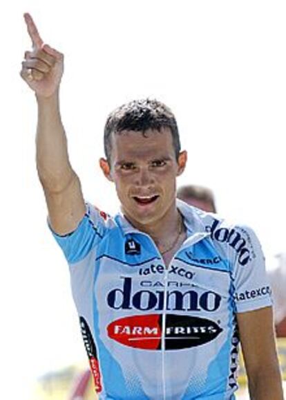 Richard Virenque en el momento de ganar la décimocuarta etapa del Tour de Francia.