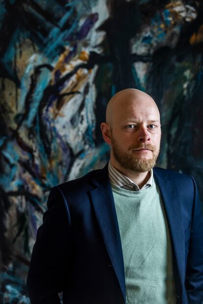 André af Geijersta, from the far-right Sweden Democrats, pictured in the town hall of Sjöbo.