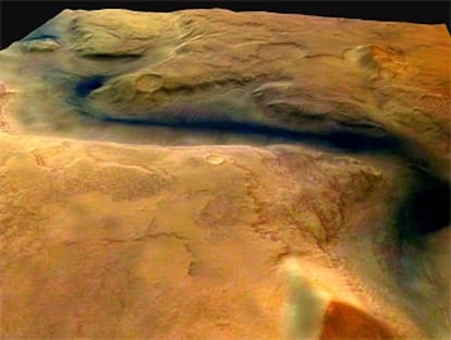 Imagen enviada por la 'Mars Express' de la superficie de Marte.
