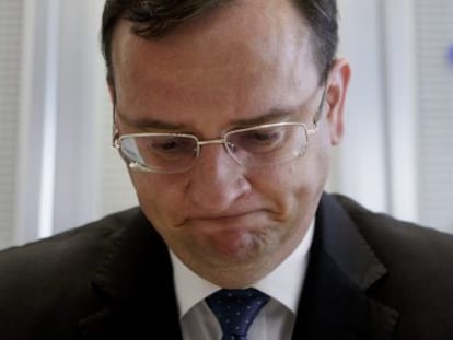 El primer ministro checo, Petr Necas, el lunes en Praga.
