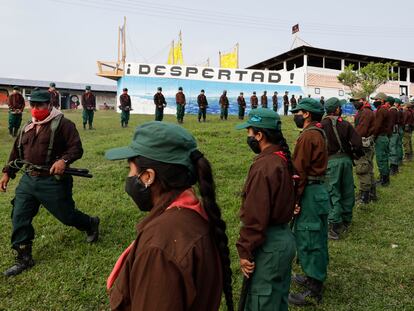 Integrantes del EZLN en la comunidad de Morelia (Chiapas) en abril de 2021.