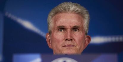 Jupp Heynckes durante la conferencia del Bernabéu.