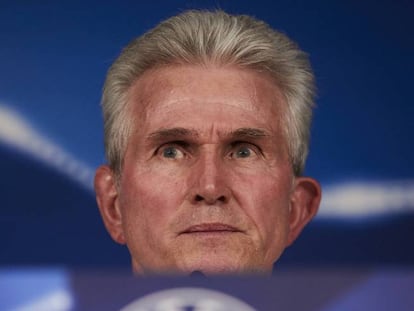 Jupp Heynckes durante la conferencia del Bernabéu.