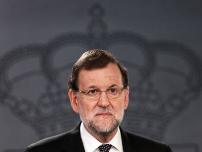 Mariano Rajoy, durant la compareixença.