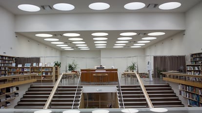 Sala de lectura de la biblioteca de Viipuri diseñada por Aalto.