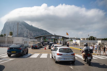 Frontera de acceso al peñón de Gibraltar, el pasado mes de agosto