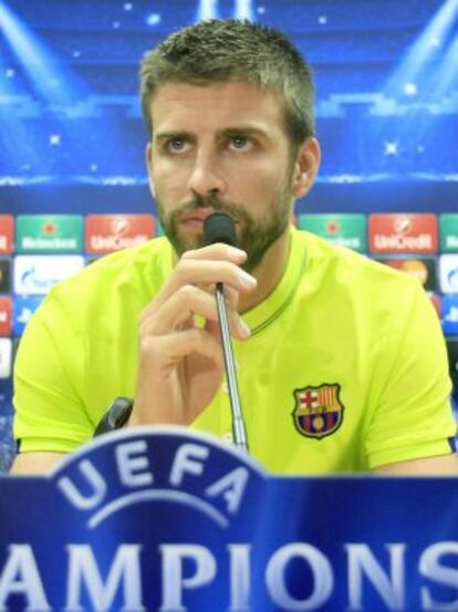 Piqué, durante la rueda de prensa.